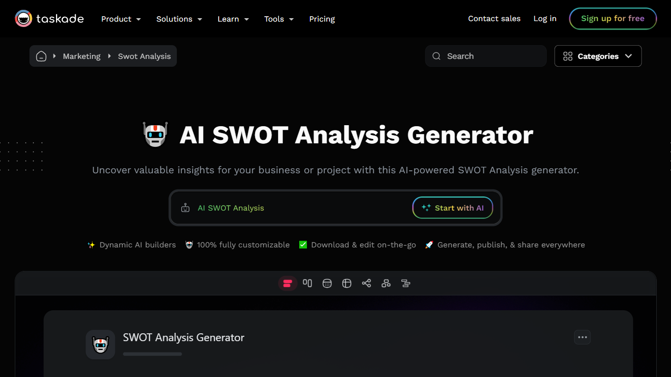 AI SWOT Analysis Generator - Taskade