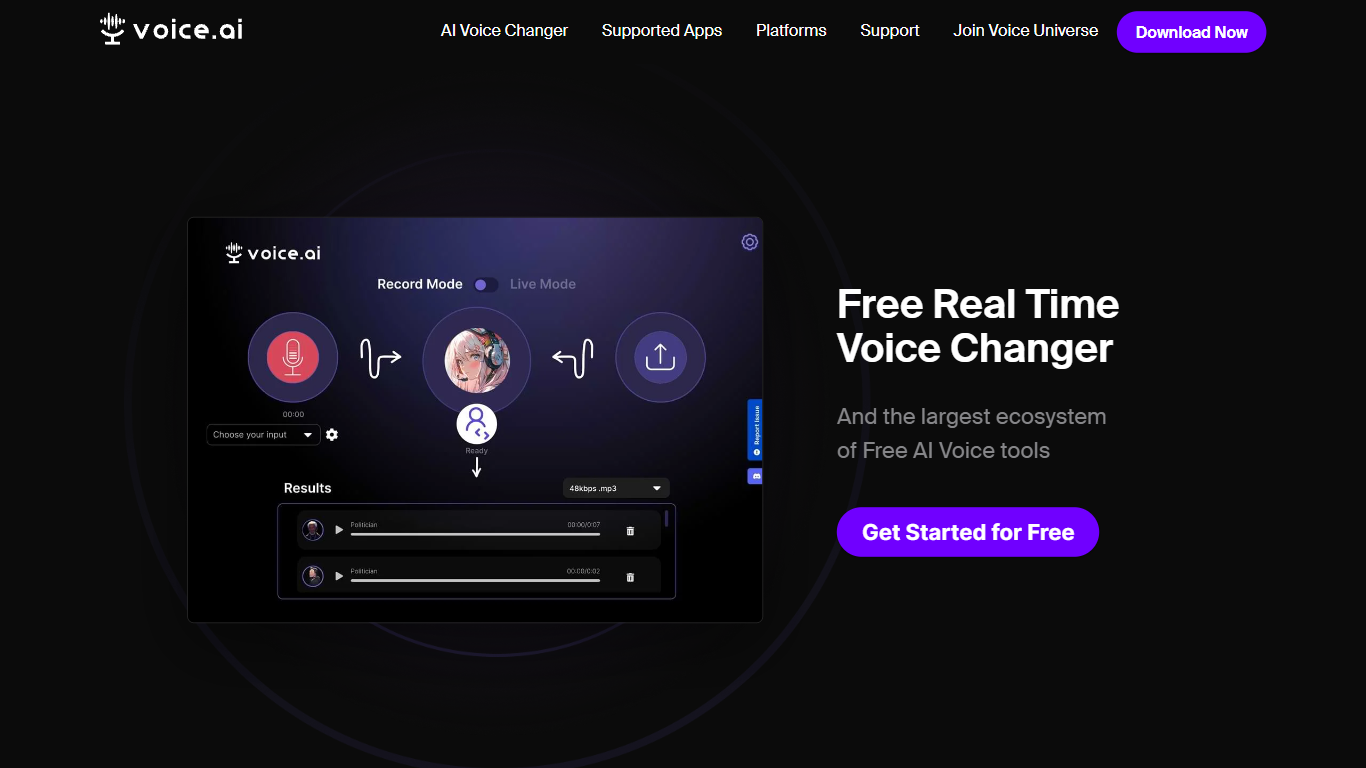 Voice AI - Celebrity Voice Changer App}