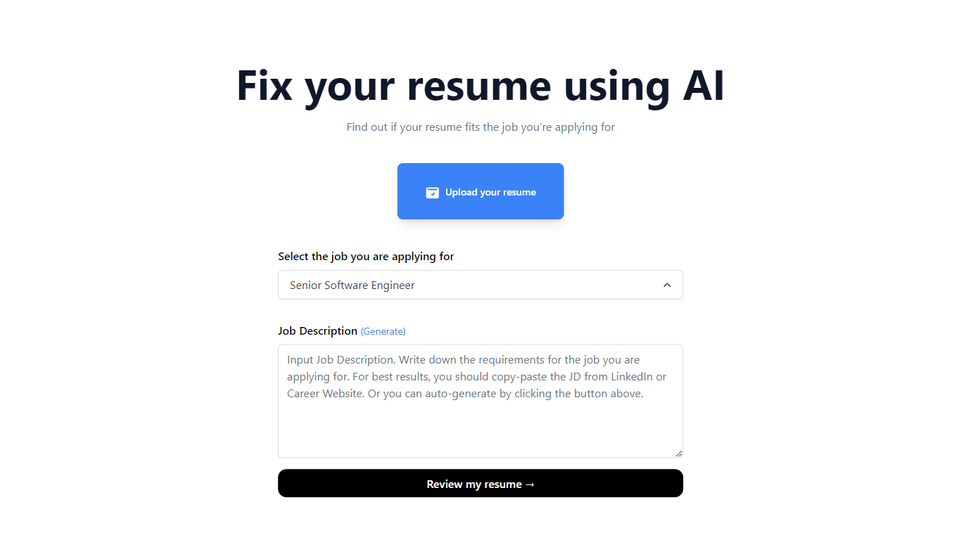 Fix My Resume - Build Resume}