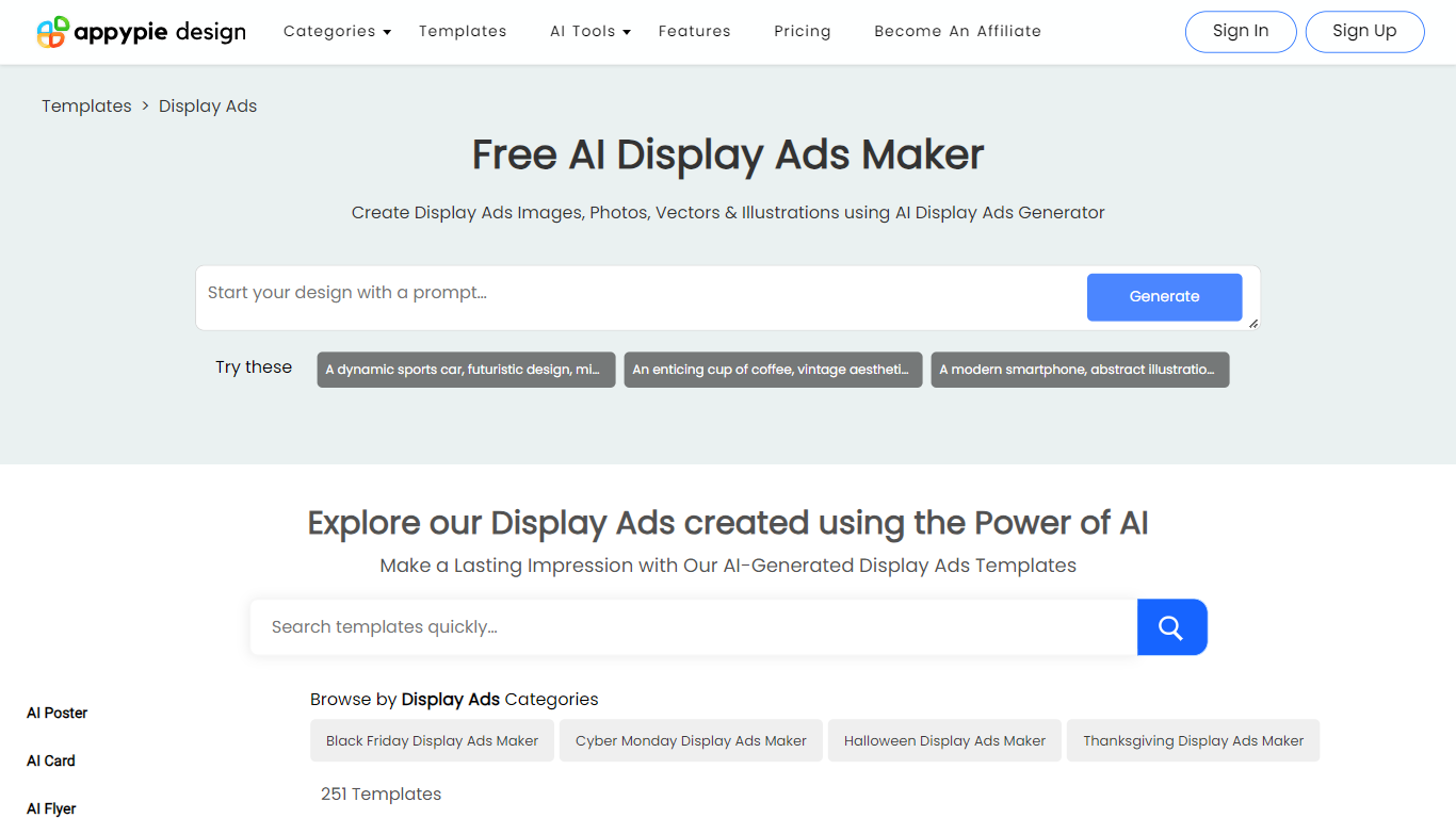 Free AI Display Ads Maker by AppyPie Design